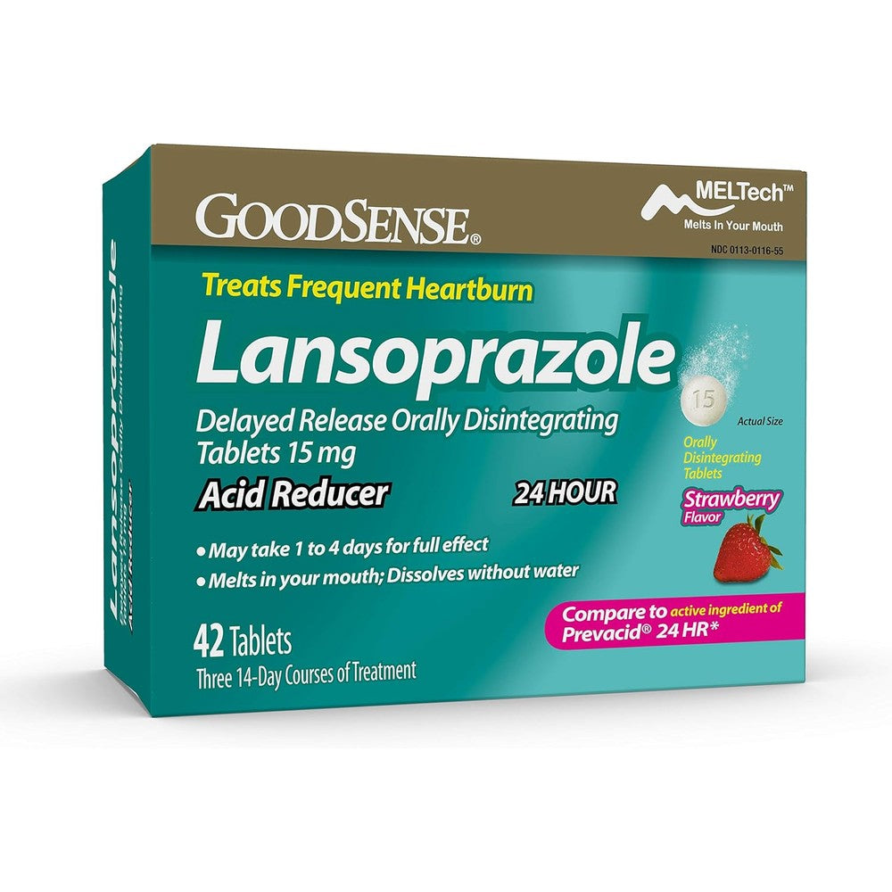 GoodSense Lansoprazole 15mg Acid Reducer front packaging
