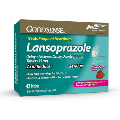 GoodSense Lansoprazole 15mg Acid Reducer front packaging