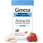 Genexa Clean Antacid Maximum Strength Chewable Tablets front bottle view