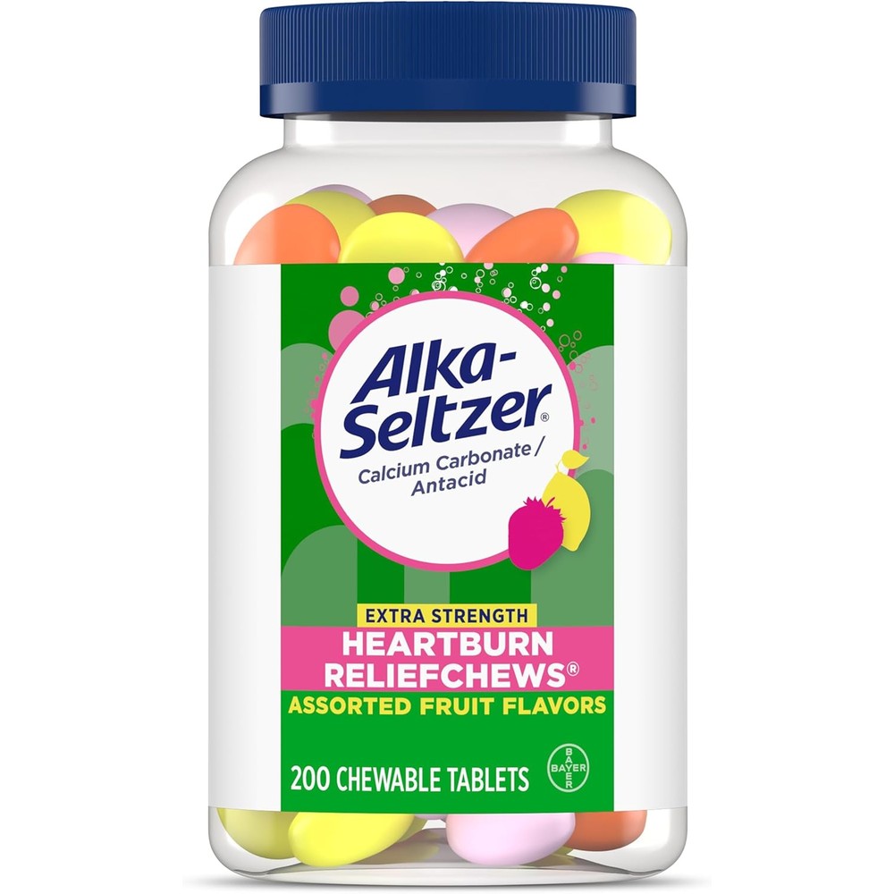 Alka-Seltzer Extra Strength Heartburn Relief Chews bottle front view