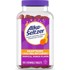 Alka-Seltzer Heartburn Plus Gas Relief Chews Tropical Punch front bottle view