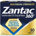 Zantac 360 Maximum Strength Tablets 50 count front view acid reducer