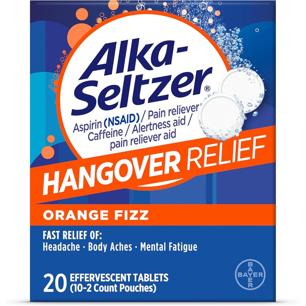 Alka-Seltzer Hangover Relief effervescent tablets front view packaging