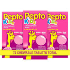 Pepto Bismol Kids bubblegum antacid tablets front view packaging