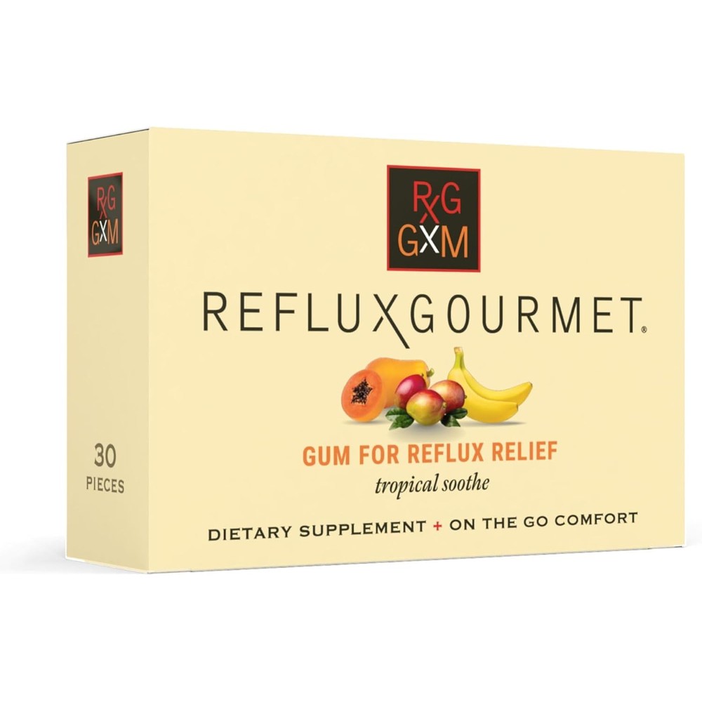 Reflux Gourmet Tropical Soothe Gum front packaging view