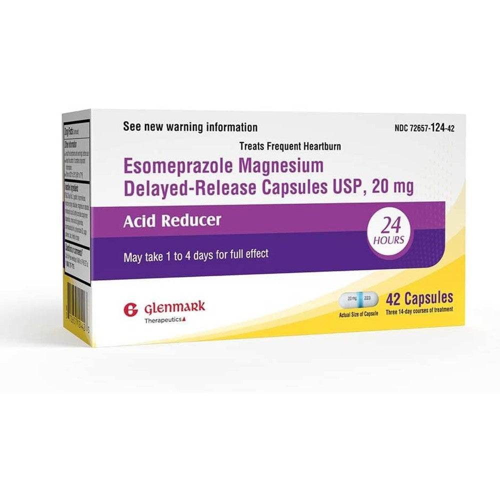 Glenmark Therapeutics Esomeprazole Magnesium 20mg front view