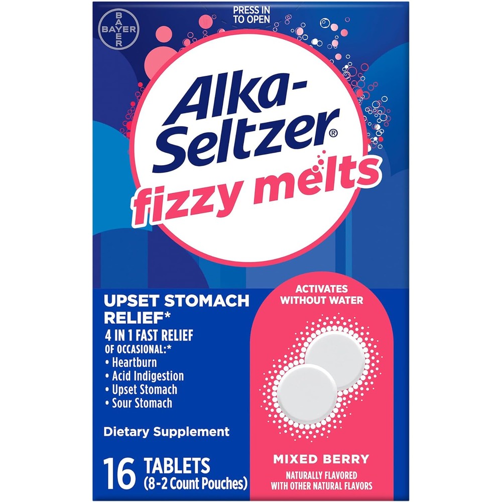 Alka-Seltzer Fizzy Melts Mixed Berry front view package