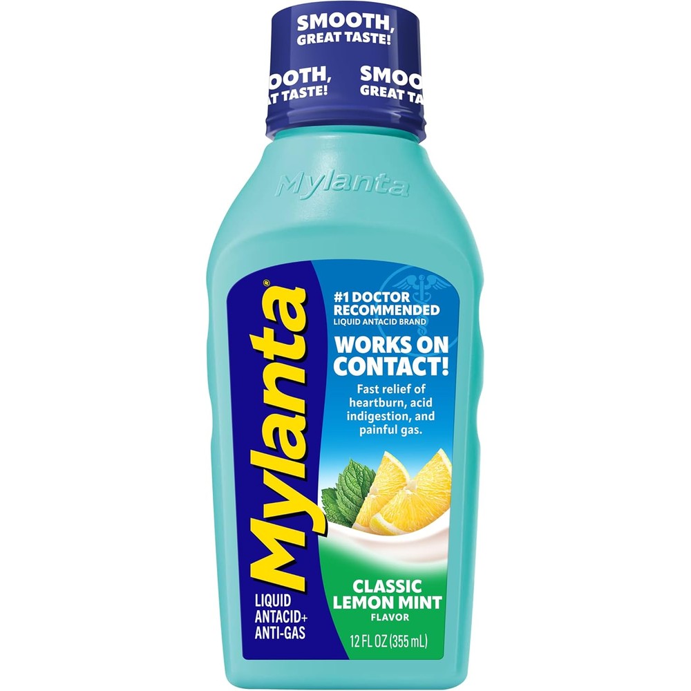 Mylanta Heartburn And Gas Relief Liquid Antacid Classic Flavor 12 Fluid Ounce Bottle - Image 1