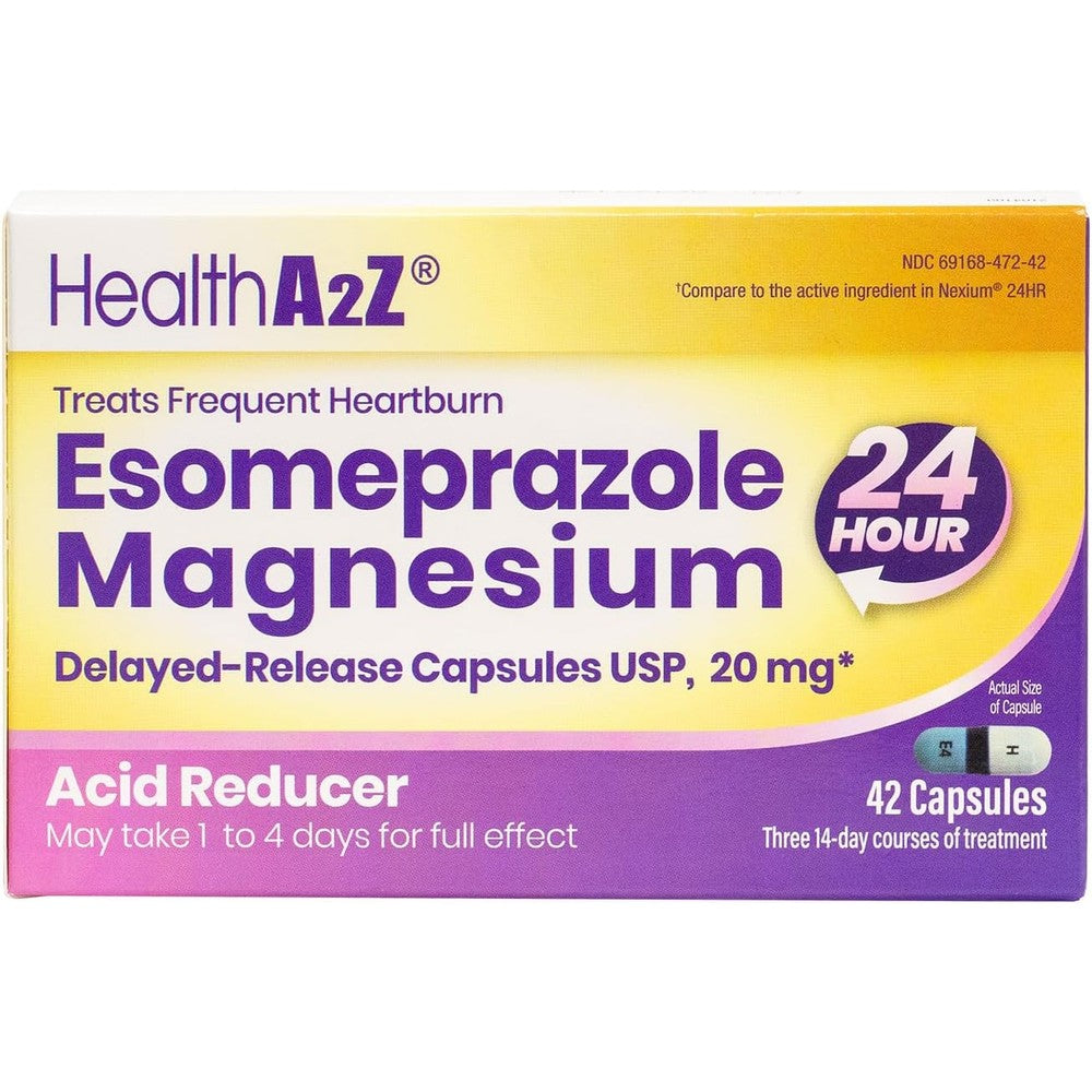 HealthA2Z Esomeprazole Magnesium 20mg capsules bottle front view