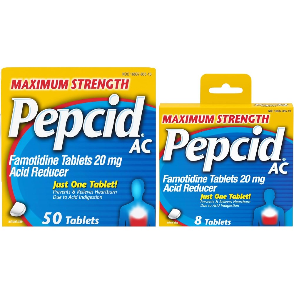 Pepcid AC Maximum Strength 20mg tablets front view