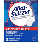 Alka-Seltzer Extra Strength Heartburn Relief tablets front of packaging.