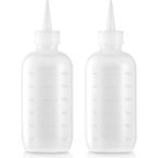 Bar5F Hair Color Bottle Applicator 2 pack front view showing translucent squeeze plastic and precision tip nozzle