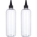 Sdoot hair color applicator bottle front view showing clear plastic body and black twist top cap