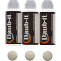 Racquet Art Daub-It empty applicator bottles front view showing three-pack setup.