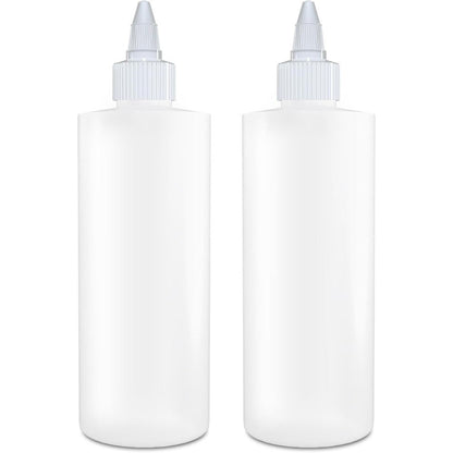 BRIGHTFROM twist top applicator bottles front view showing the pack of two clear squeeze containers