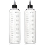 Segbeauty hair color applicator squeeze bottles front view showing clear scale markings
