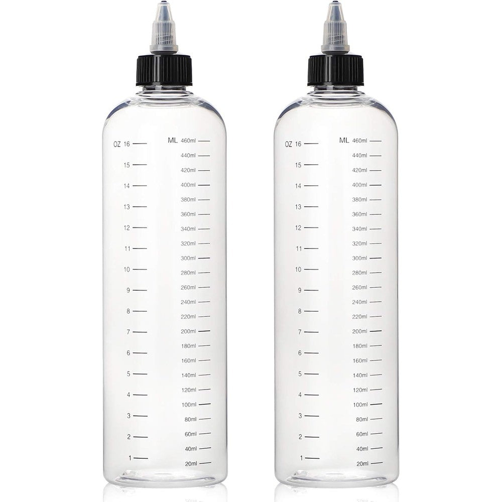 Segbeauty hair color applicator squeeze bottles front view showing clear scale markings
