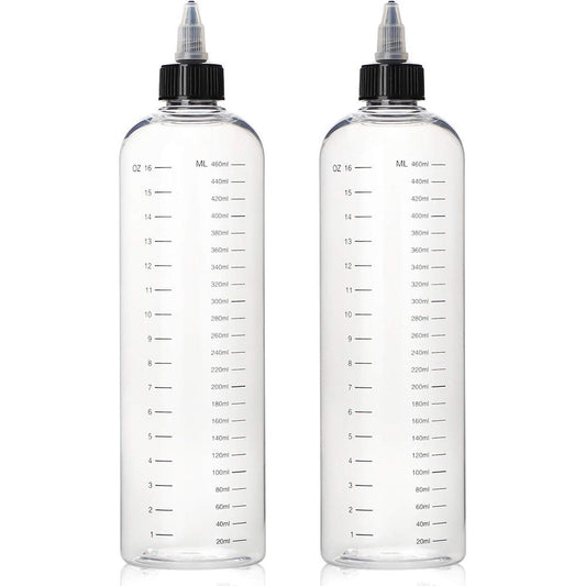 Segbeauty hair color applicator squeeze bottles front view showing clear scale markings
