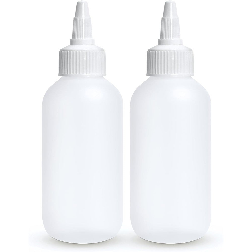 BRIGHTFROM twist top applicator bottles front view pack of two empty clear plastic containers