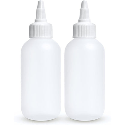 BRIGHTFROM twist top applicator bottles front view pack of two empty clear plastic containers