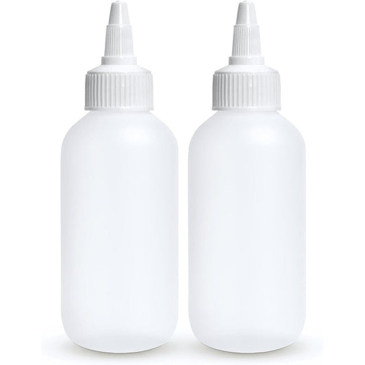BRIGHTFROM twist top applicator bottles front view pack of two empty clear plastic containers