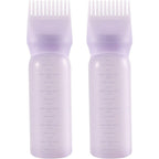 Pimoys root comb applicator bottle front view showing purple scale markings