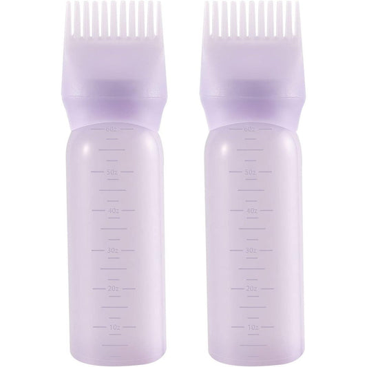Pimoys root comb applicator bottle front view showing purple scale markings
