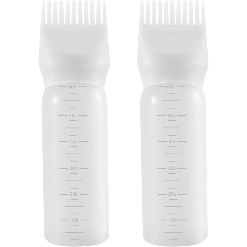 Pimoys Root Comb Applicator Bottle front view showing white plastic body and scale