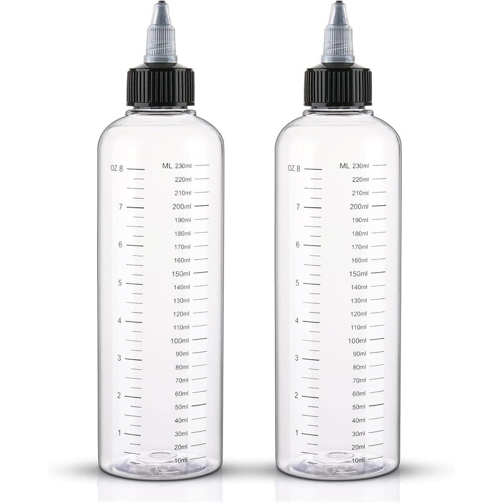 Cosywell hair dye applicator bottle 2 pack front view showing transparent plastic scale.