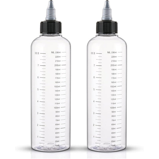 Cosywell hair dye applicator bottle 2 pack front view showing transparent plastic scale.
