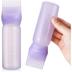 Pimoys root comb applicator bottle purple six ounce front view showing graduated scale markings.