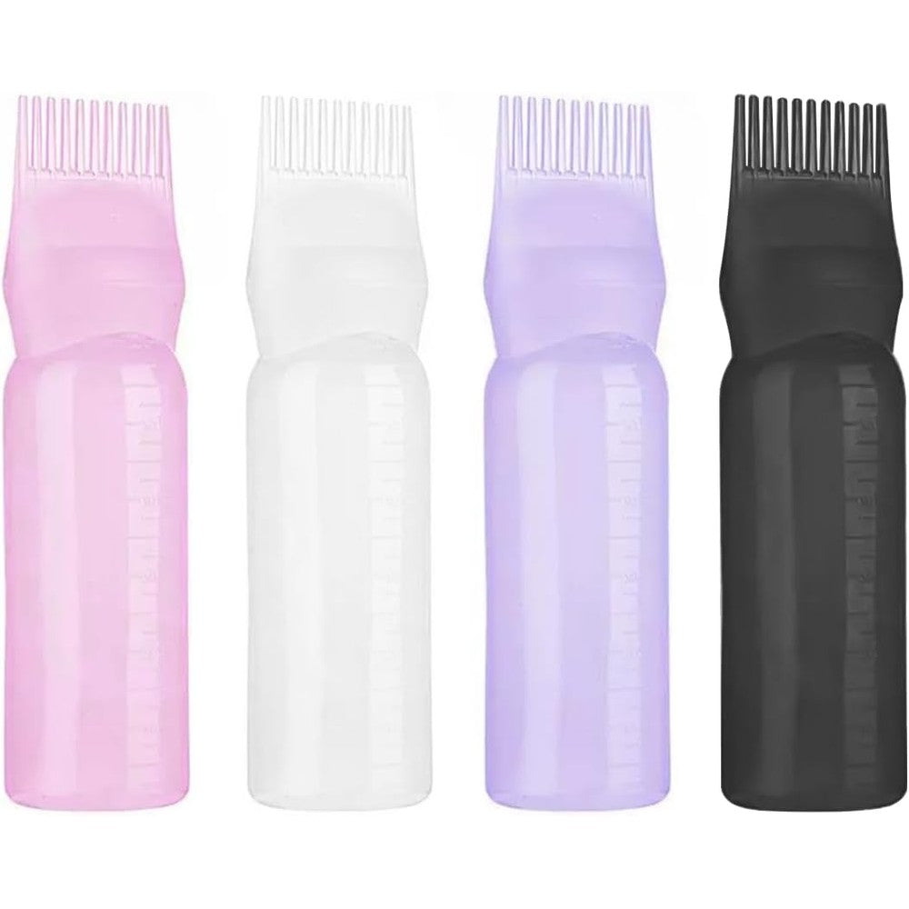 Pebipoo root comb applicator bottle four pack front view showing color assortment