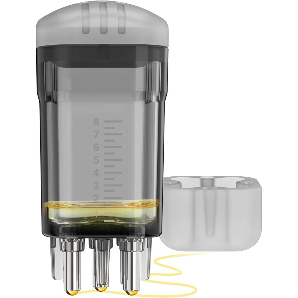 WL-YBOPRO Minoxidil Scalp Applicator Comb two piece front view showcasing transparent fluid chamber