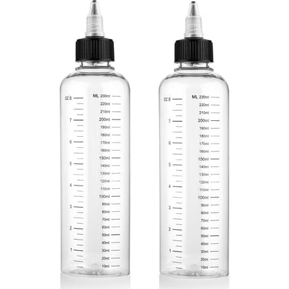Hpmjz hair oil applicator bottle two pack front view highlighting clear measurement scale