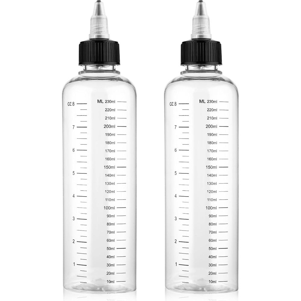 SynHHergyx 2 Pack Applicator Bottle for Hair front view showing clear graduated measurement scale.