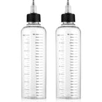SynHHergyx 2 Pack Applicator Bottle for Hair front view showing clear graduated measurement scale.