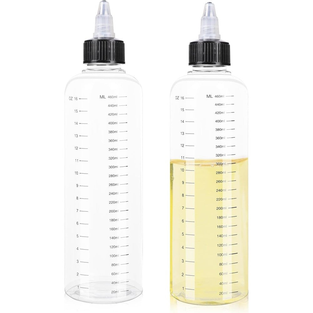 Segbeauty hair applicator bottle two pack front view featuring clear measurement markings on the side.
