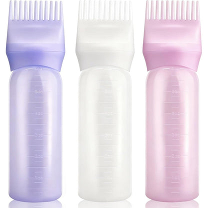 BlingKingdom 170 ML Root Comb Applicator Bottles three pack front view showcasing different colors for hair oiling.