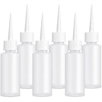 BlingKingdom plastic squeeze precision tip applicator bottles six count front view showing clear scale markings