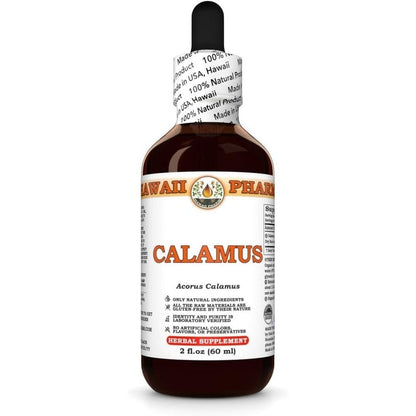Hawaii Pharm Calamus Root Tincture 2 fluid ounce front bottle view for authentic wellness