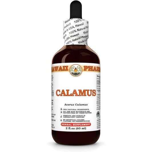 Hawaii Pharm Calamus Root Tincture 2 fluid ounce front bottle view for authentic wellness