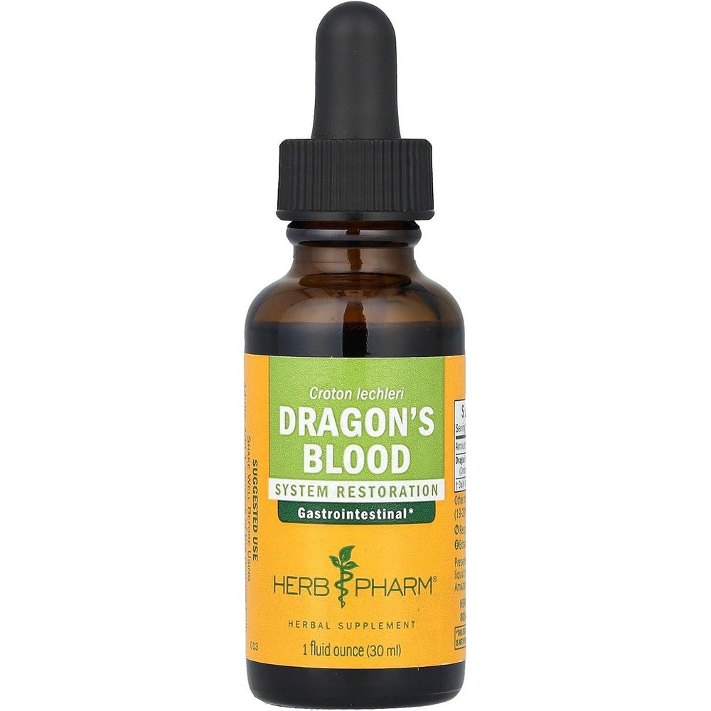 Herb Pharm Dragon's Blood Liquid Tree Sap 30 Milliliter bottle front view for digestive wellness
