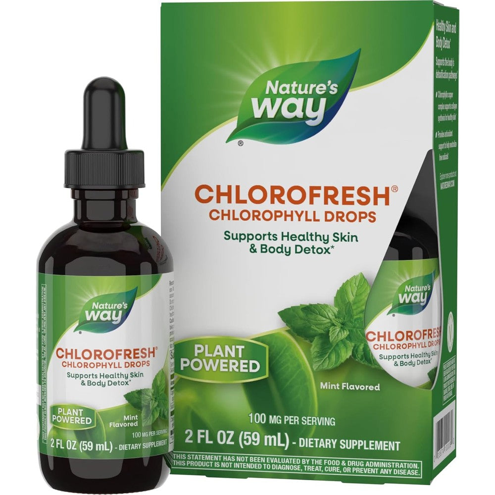 Nature's Way Chlorofresh Chlorophyll Drops Mint 59 mL front view packaging