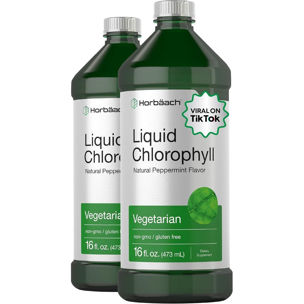 Horbäach Chlorophyll Liquid Drops 2 pack front view on white background