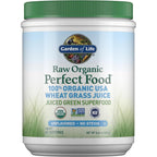 Garden of Life Raw Organic Perfect Food Wheat Grass Juice Powder 240 Grams jar front view