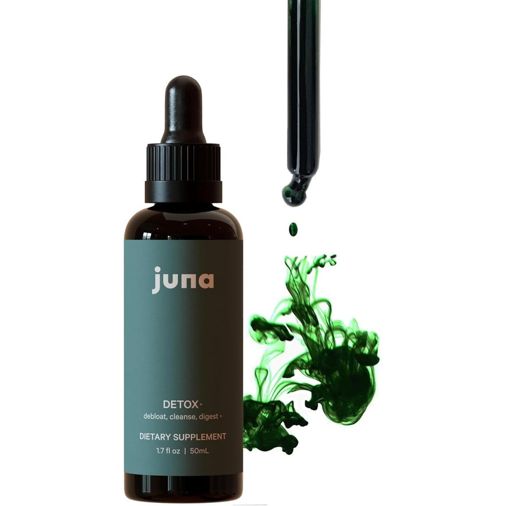 Juna Detox Chlorophyll Drops 50 Milliliter bottle front view showcasing branding for daily wellness