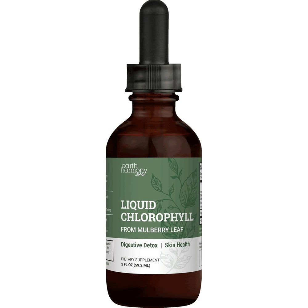 Earth Harmony Naturals Liquid Chlorophyll Drops front view bottle for immune support.