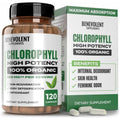 Benevolent Nourishment Chlorophyll Capsules 350mg front bottle view for natural internal deodorizing