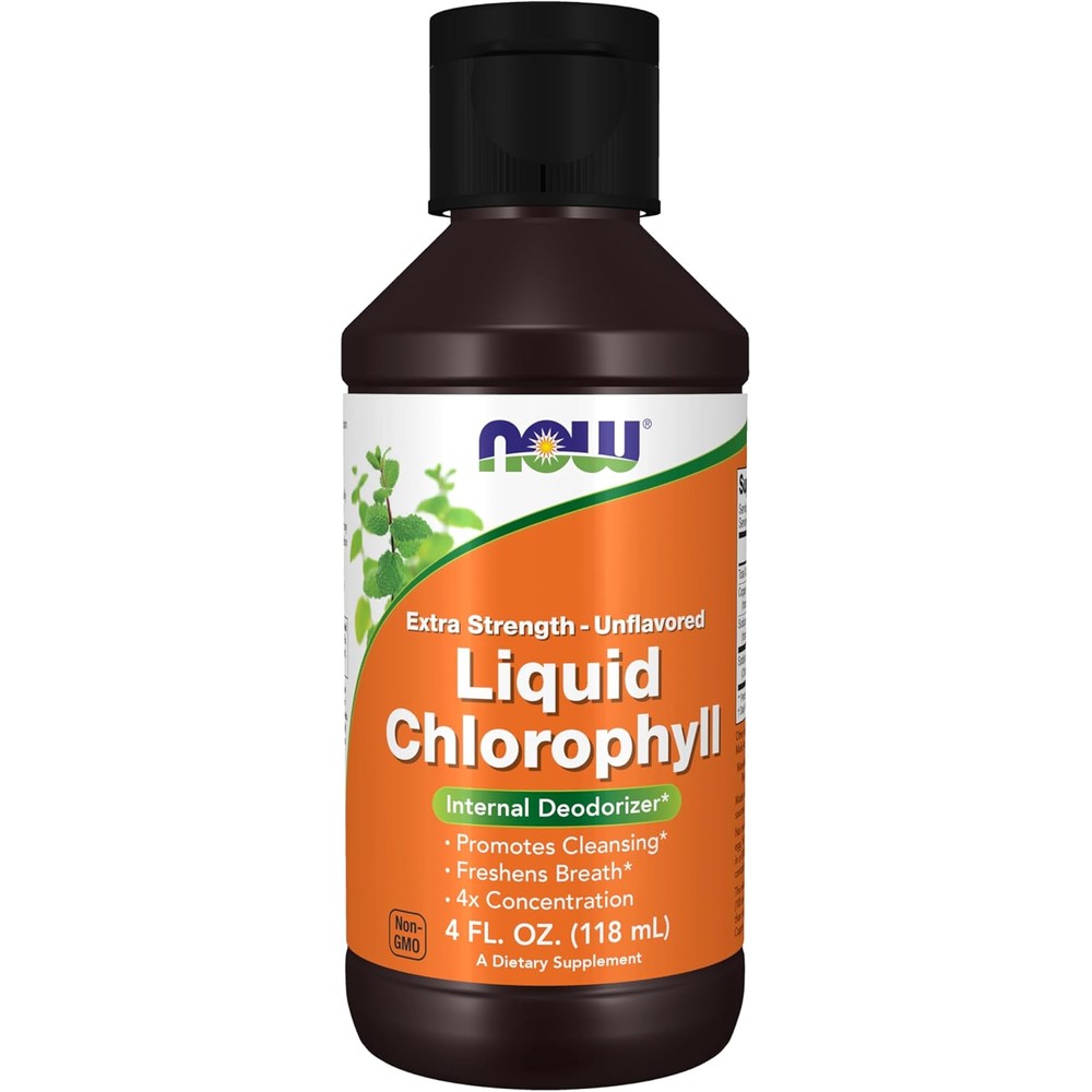 NOW Foods Extra Strength Liquid Chlorophyll 118 Milliliters front view bottle