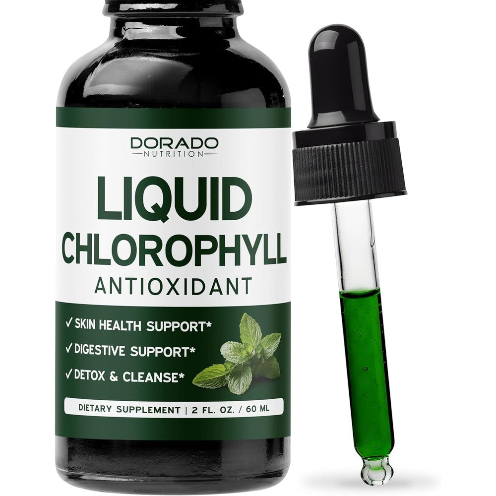 Dorado Nutrition Premium Liquid Chlorophyll Drops front view bottle for natural body detox